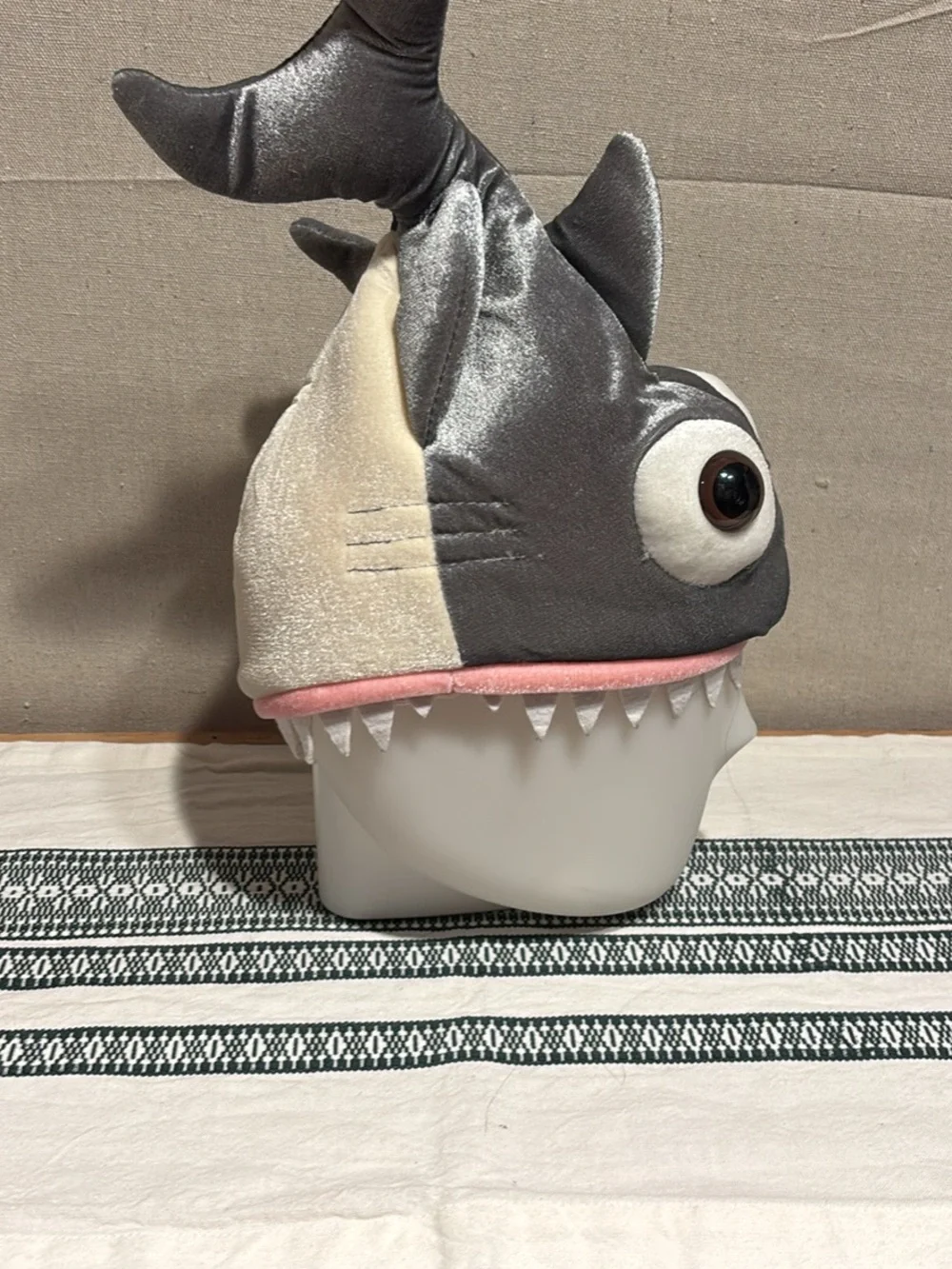 Plush Gray Shark Hat for Kids - Fun Costume Accessory